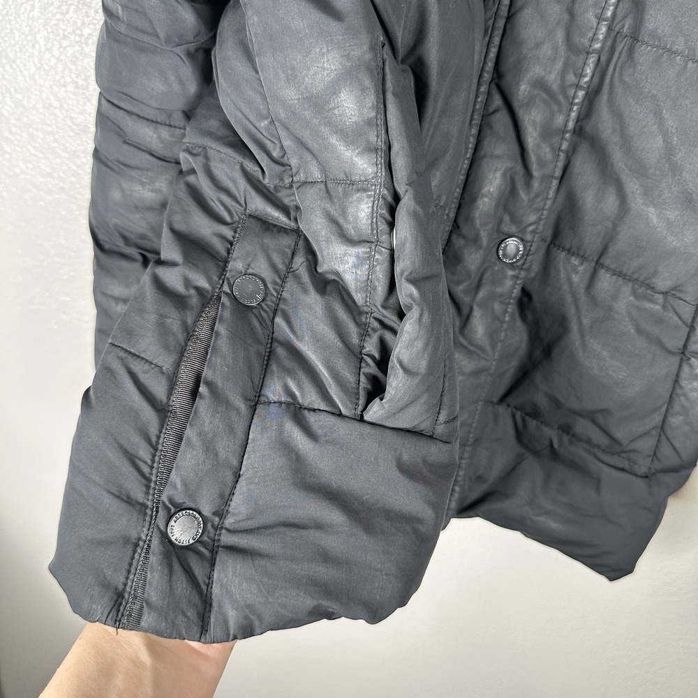 Abercrombie & Fitch Y2K Puffer Jacket Womens Sz XS Black Fur Trim Lined Quilted - Picture 4 of 9